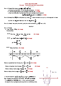 Đề kiểm tra một tiết môn Giải tích 12 ban nâng cao có đáp án