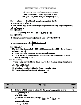 Đề luyện thi thử Tốt nghiệp môn Toán năm học 2008-2009 - THPT Hồng Vân