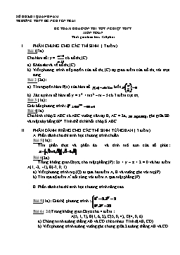 Đề tham khảo Ôn thi tốt nghiệp THPT môn Toán - THPT BC Nguyễn Trãi