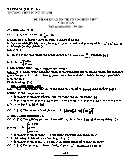 Đề tham khảo Ôn thi Tốt nghiệp THPT môn Toán - THPT BC Núi Thành