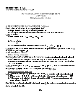 Đề tham khảo Ôn thi Tốt nghiệp THPT môn Toán - THPT Đỗ Đăng Tuyển