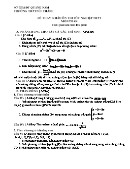 Đề tham khảo Ôn thi Tốt nghiệp THPT môn Toán - THPT Núi Thành