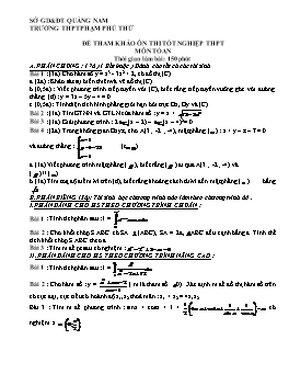 Đề tham khảo Ôn thi Tốt nghiệp THPT môn Toán - THPT Phạm Phú Thứ