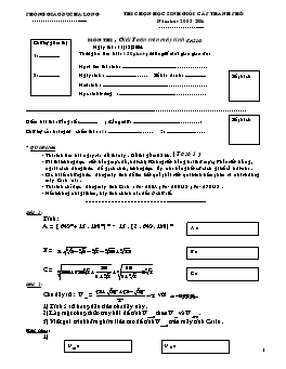 Đề thi chọn HSG cấp thanh phố môn Toán trên máy tính Casio năm học 2005-2006