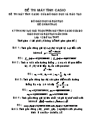 Đề thi giải Toán trên máy tính Casio môn Toán lớp 12 của Bộ giáo dục và đào tạo năm 2006