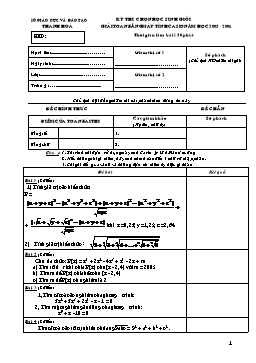 Đề thi học sinh giỏi giải Toán bằng máy tính Casio lớp 12 năm học 2005-2006 tỉnh Thanh Hóa