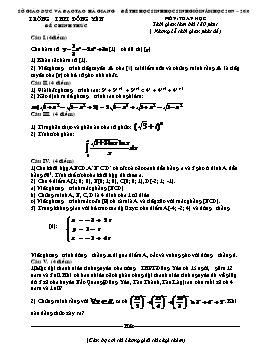 Đề thi học sinh giỏi môn Toán lớp 12 năm học 2009-2010 - THPT Đồng Yên