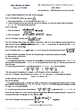 Đề thi khảo sát chất lượng lần 2 môn Toán năm 2010