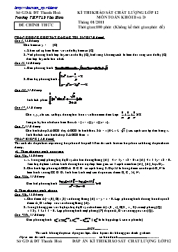 Đề thi khảo sát chất lượng lớp 12 môn Toán khối B và D năm 2011 - THPT Lê Văn Hưu
