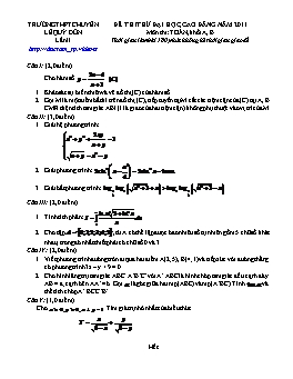 Đề thi thử Đại học, Cao đẳng lần II môn Toán khối A, B năm 2011 - THPT Chuyên Lê Quý Đôn