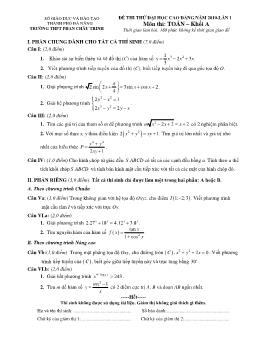 Đề thi thử Đại học, Cao đẳng môn Toán khối A năm 2010 - THPT Phan Châu Trinh
