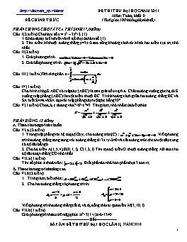 Đề thi thử Đại học môn Toán khối D năm 2011