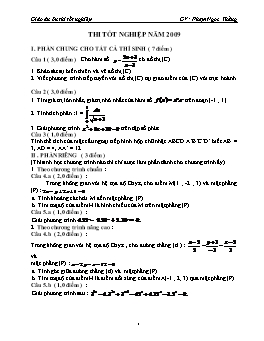Đề thi thử Tốt nghiệp môn Toán năm 2009 - Phạm Ngọc Thắng