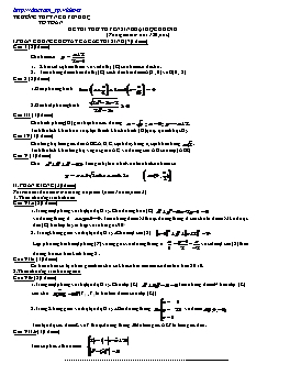 Đề thi thử tuyển sinh Đại học môn Toán khối D - THPT Nguyễn Huệ