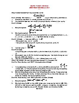Đề thi và gợi ý bài giải môn Toán - Đại học, Cao đẳng năm 2011