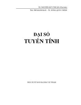 Giáo trình Đại số tuyến tính - Nguyễn Duy Thuận