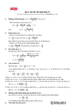 Ôn tập thi Đại học môn Toán - Hàm hữu tỉ
