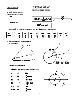 Ôn thi Đại học, Cao đẳng môn Toán - Lượng giác