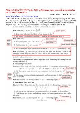 Phân tích ñề thi TN THPT năm 2009 và biện pháp nâng cao chất lượng làm bài thi TN THPT năm 2010 - Huỳnh Chí Hào