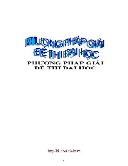 Phương pháp giải đề thi Đại học