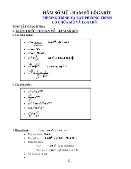 Phương pháp giải phương trình và bất phương trình có chứa mũ và logarit