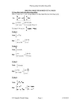 Phương pháp tích phân từng phần - Nguyễn Thanh Trung