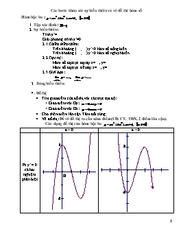 Tài liệu ôn thi Tốt nghiệp môn Toán - Các bước khảo sát sự biến thiên và vẽ đồ thi hàm số