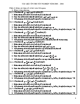 Tài liệu Ôn thi Tốt nghiệp môn Toán năm 2010 – 2011