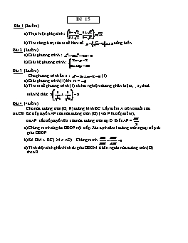 21 Đề Toán tuyển sinh vào lớp 10