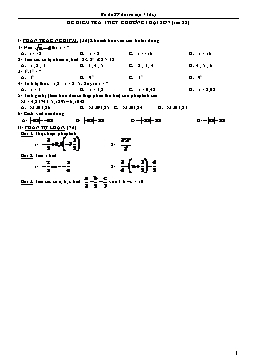 Bộ đề kiểm tra một tiết môn Đại số lớp 7 (tiết 22)
