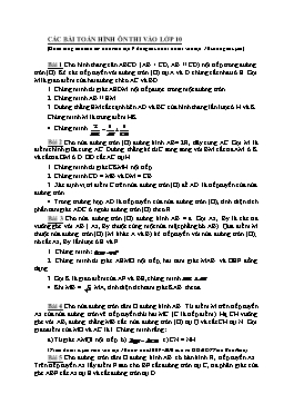 Các bài toán hình ôn thi vào lớp 10