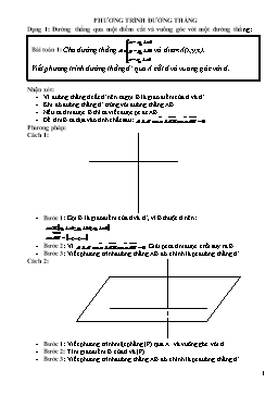Các dạng bài tập về Phương trình đường thẳng nâng cao