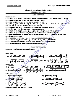 Đề cương Ôn tập học kì I môn Toán lớp 9 năm học 2010-2011 - Nguyễn Văn Trung