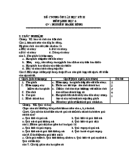 Đề cương ôn tập học kỳ II môn Sinh học lớp 6 - Nguyễn Mạnh Hùng