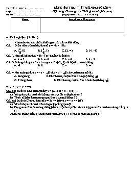 Đề kiểm tra 1 tiết môn Đại số lớp 9