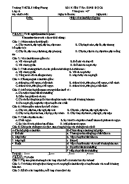 Đề kiểm tra 45 phút Sinh học 6 - THCS Lê Hồng Phong