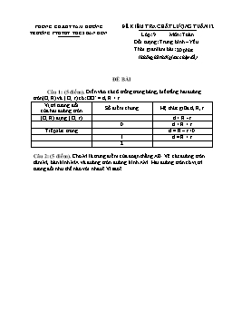 Đề kiểm tra chất lượng tuần 12 môn Toán lớp 9