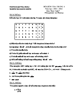 Đề kiểm tra môn Toán tháng 1 lớp 7 năm học 2013-2014 - THCS Hồng Dương