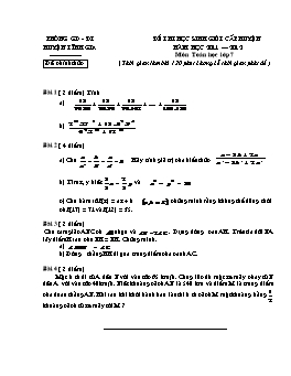 Đề thi HSG cấp huyện môn Toán lớp 7 năm học 2011-2012 huyện Tĩnh Gia