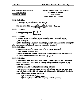 Đề thi tuyển sinh vào lớp 10 môn Toán năm học 2014-2015 - Đề số 1 - Lê Văn Bính