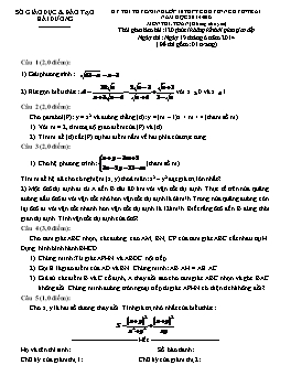 Đề thi tuyển sinh vào lớp 10 THPT Chuyên Nguyễn Trãi môn Toán năm học 2014-2015