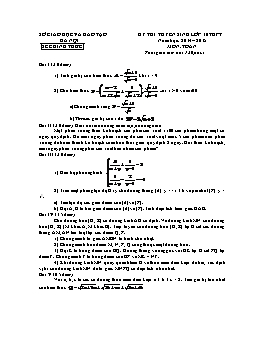 Đề thi tuyển sinh vào lớp 10 THPT môn Toán năm học 2014-2015 TP Hà Nội