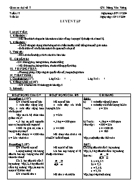 Giáo án Đại số 7 - Tuần 13 - Tiết 25: Luyện tập - Nông Văn Vững