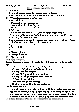 Giáo án Đại số 8 - Tiết 1: Nhân đơn thức với đa thức - Lê Thị Mạng