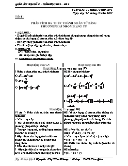 Giáo án Đại số 8 - Tiết 11, 12, 13 - Nguyễn Thị Kim Nhung