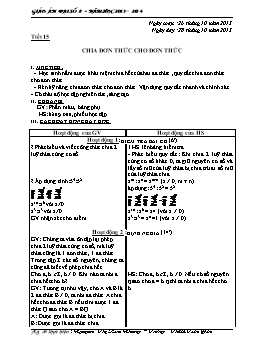 Giáo án Đại số 8 - Tiết 15, 16, 17 - Nguyễn Thị Kim Nhung