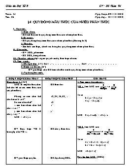 Giáo án Đại số 8 - Tiết 26: Quy đồng mẫu thức của nhiều phân thức - Đỗ Thừa Trí