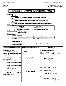 Giáo án Đại số 8 - Tiết 26: Quy đồng mẫu thức của nhiều phân thức - Lương Mỹ Quỳnh Lam