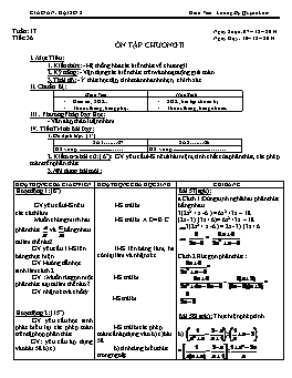 Giáo án Đại số 8 - Tiết 36: Ôn tập chương II - Lương Mỹ Quỳnh Lam