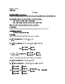 Giáo án Đại số 8 - Tuần 1 - Tiết 1: Ôn tập